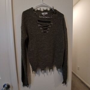Planet Gold Gray Crew Neck Sweater Timeless Comfort